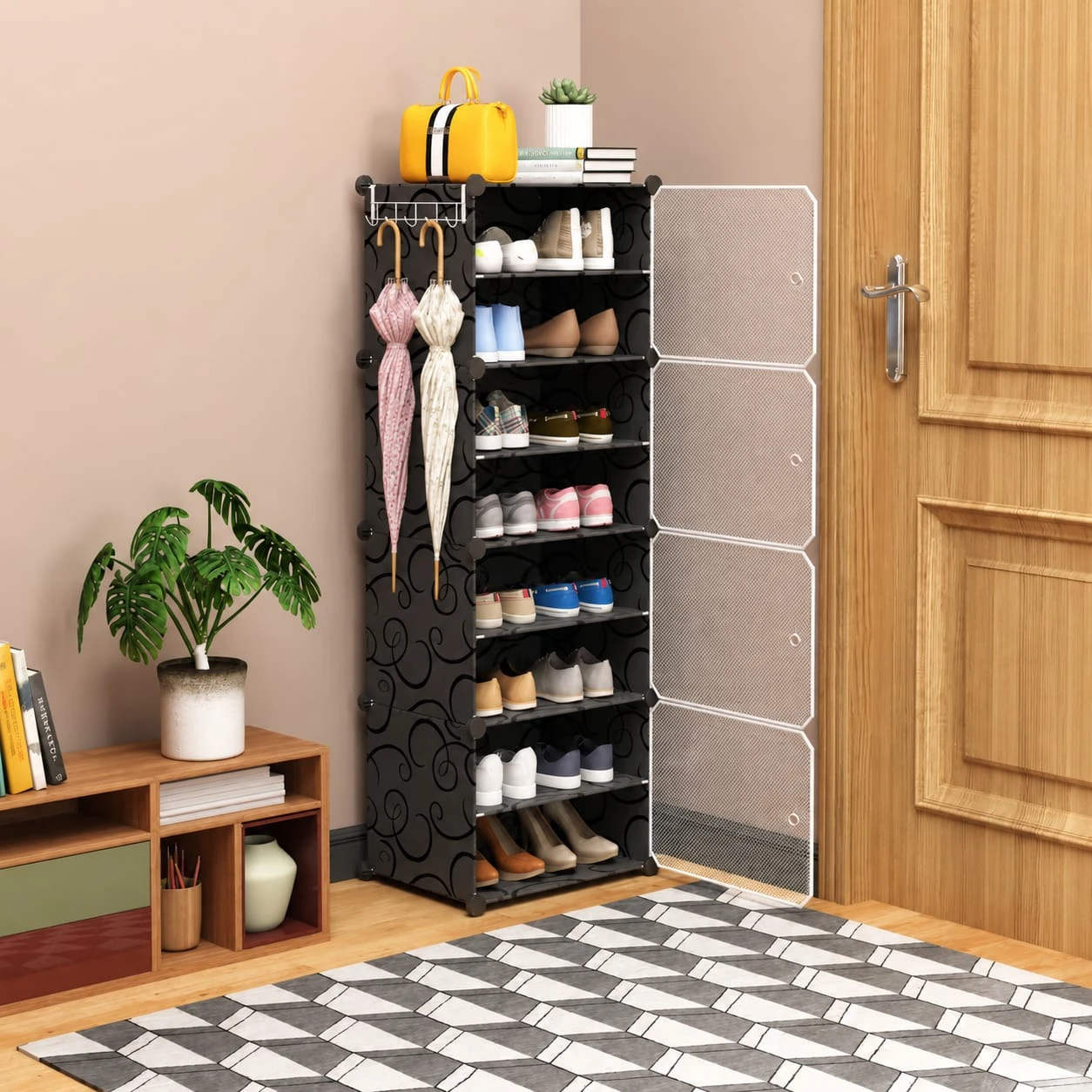 Multi-Layer Shoe Organizer Cabinet for Home Entryway