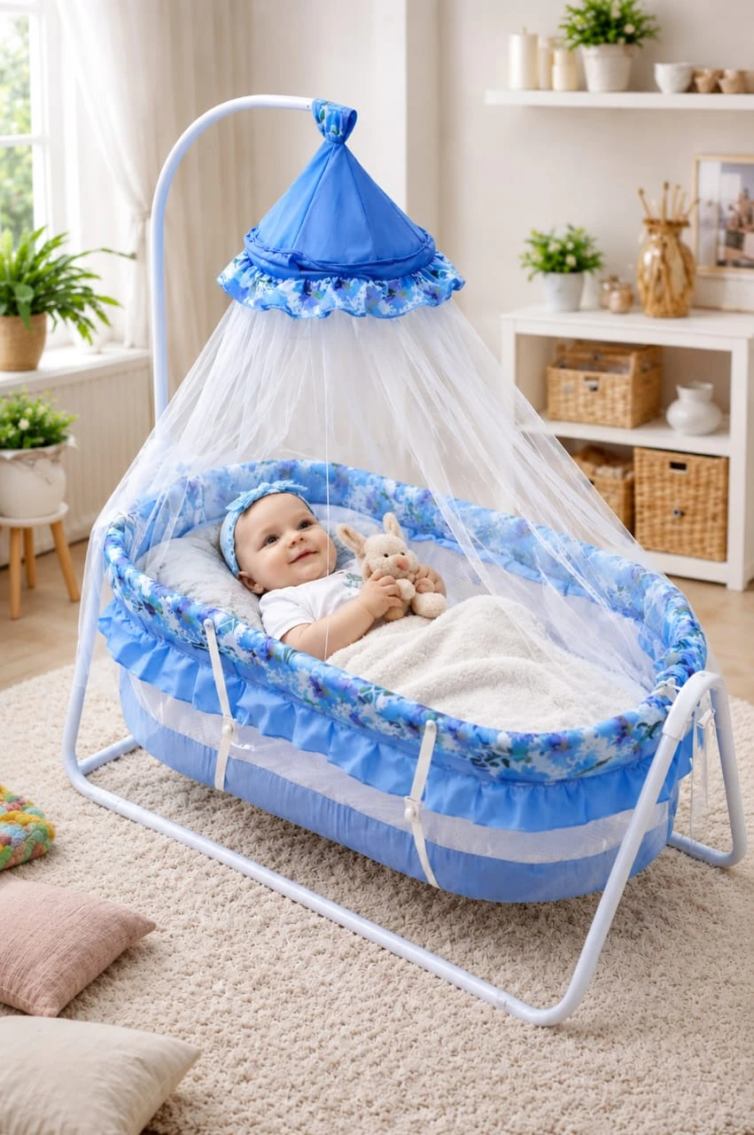 Comfortable Baby Cradle Bed with Protective Net