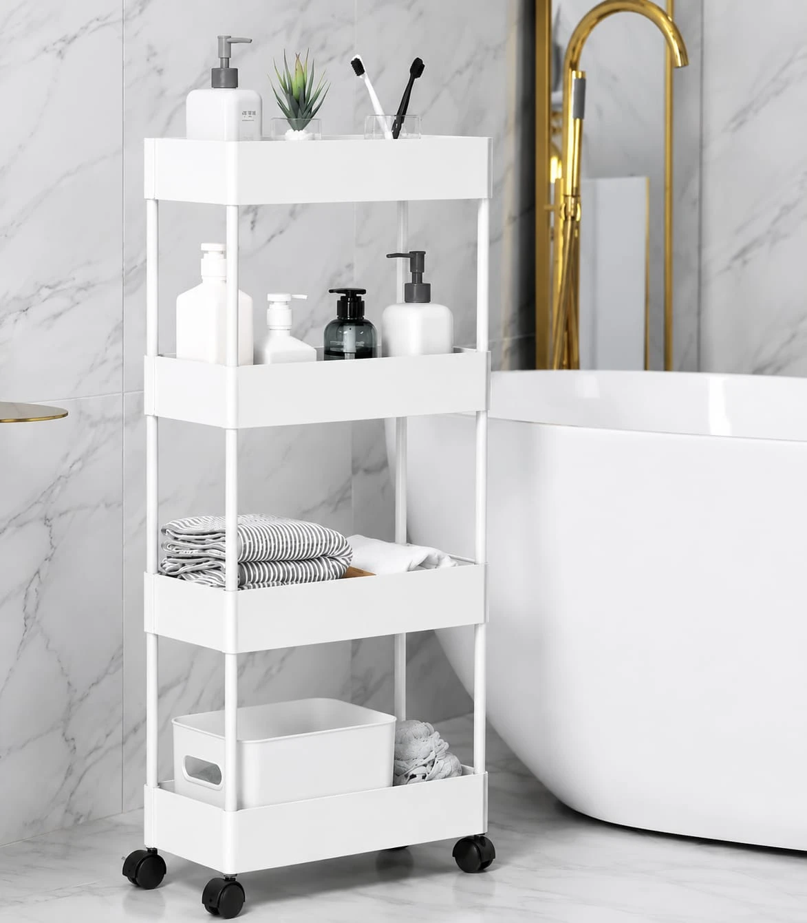 Space Saving Storage Trolley for Bathroom & Kitchen